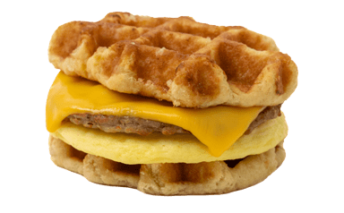 Sausage Egg & Cheese Waffle Sandwich