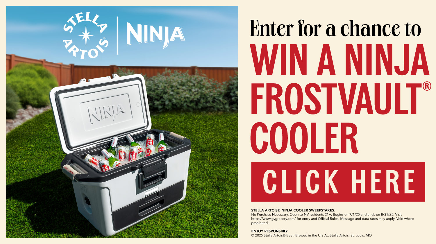 STELLA ARTOIS® NINJA COOLER SWEEPSTAKES - Green Valley Grocery